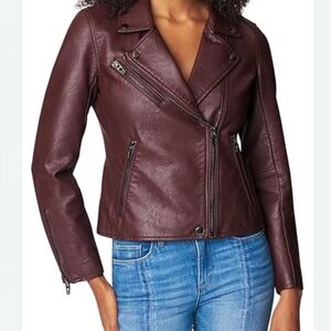 BLANK NYC Women’s Faux Leather Crop Moto Jacket Size-M